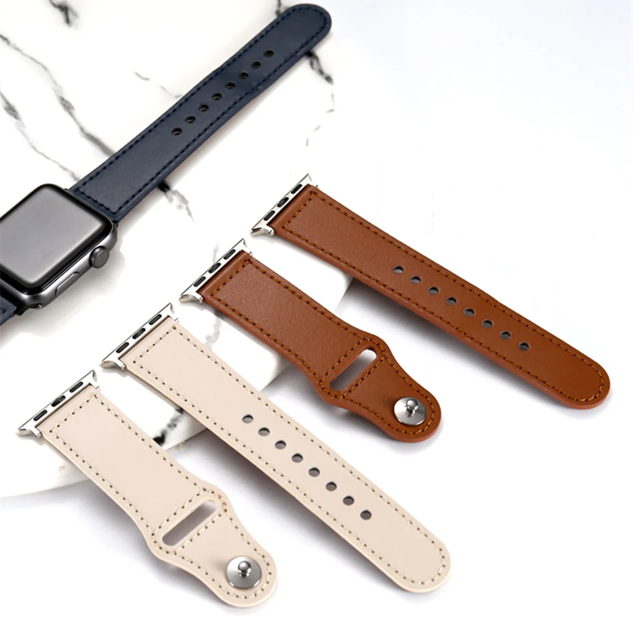 

Genuine Leather loop for iWatch 40mm 44mm Sports Strap Single Tour band for Apple watch 42mm 38mm Series 1 2 3 4 5 6 SE