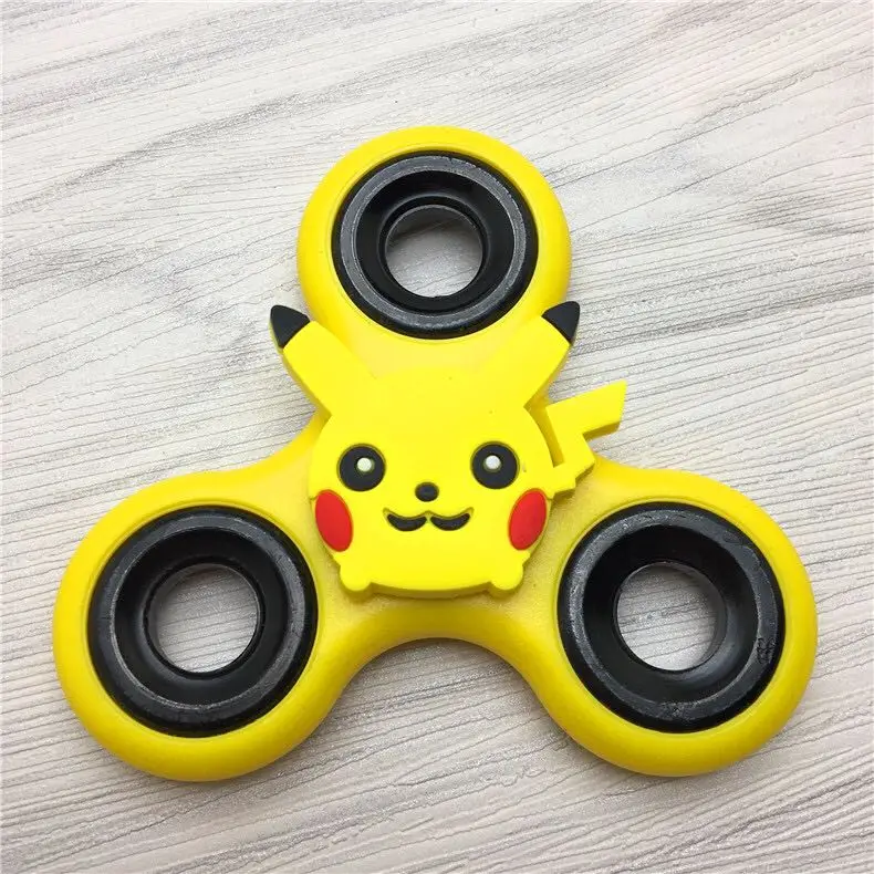 20pcs plastic Cartoon Poke Super Heroes Movie Kitty Pig EDC Figure Fidget figuretips Hand Spinner tops Anti Stress toys
