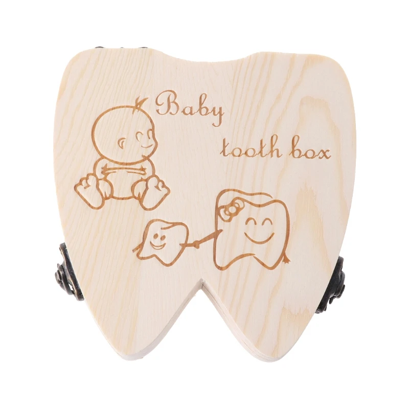Коробочка для молочных зубов деревянный органайзер для зубов хранения мальчиков девочек сохранить сувенир чехол