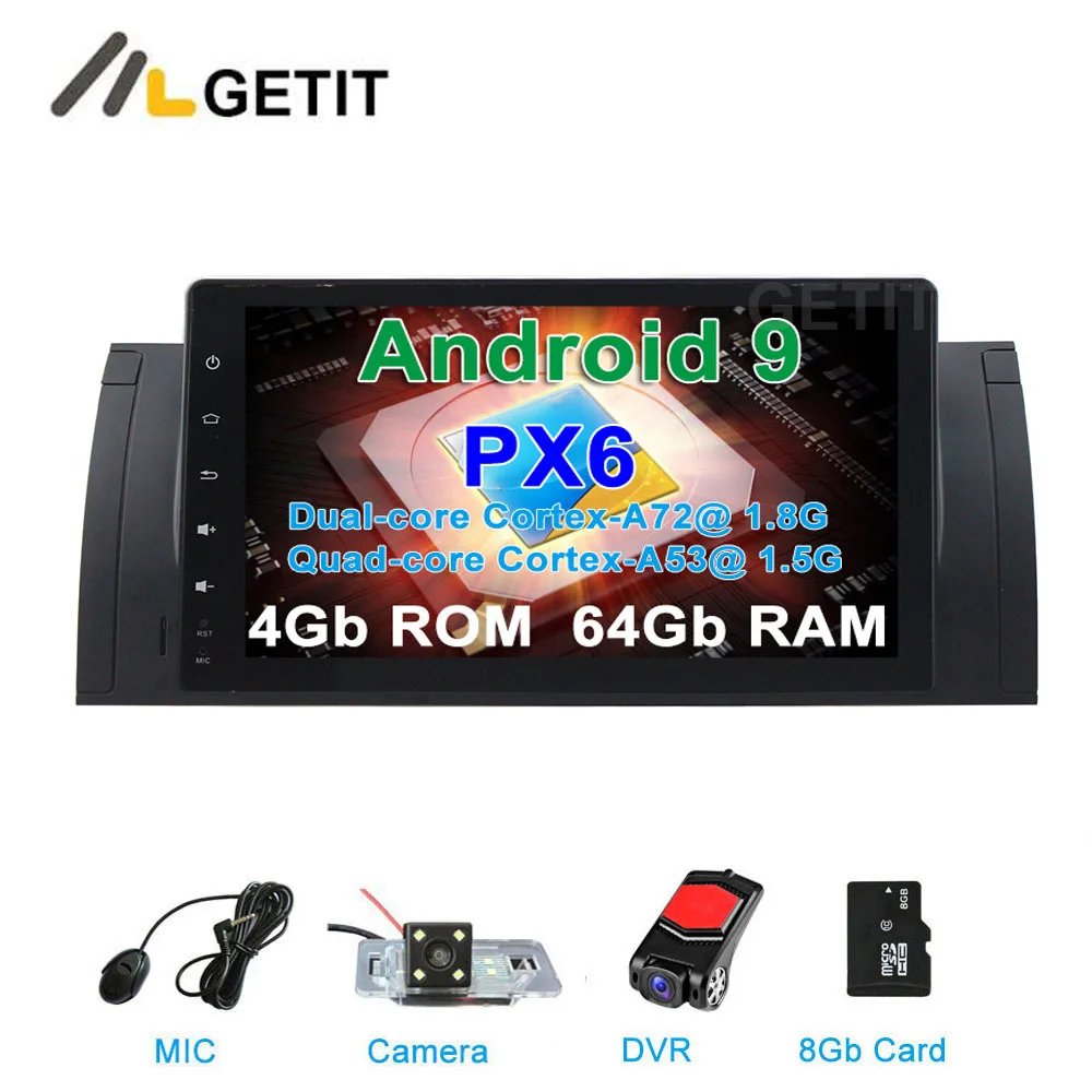 

DSP 64G PX6 9" Android 9 Car DVD Stereo Multimedia Radio GPS Navigation for BMW E39 E53 M5