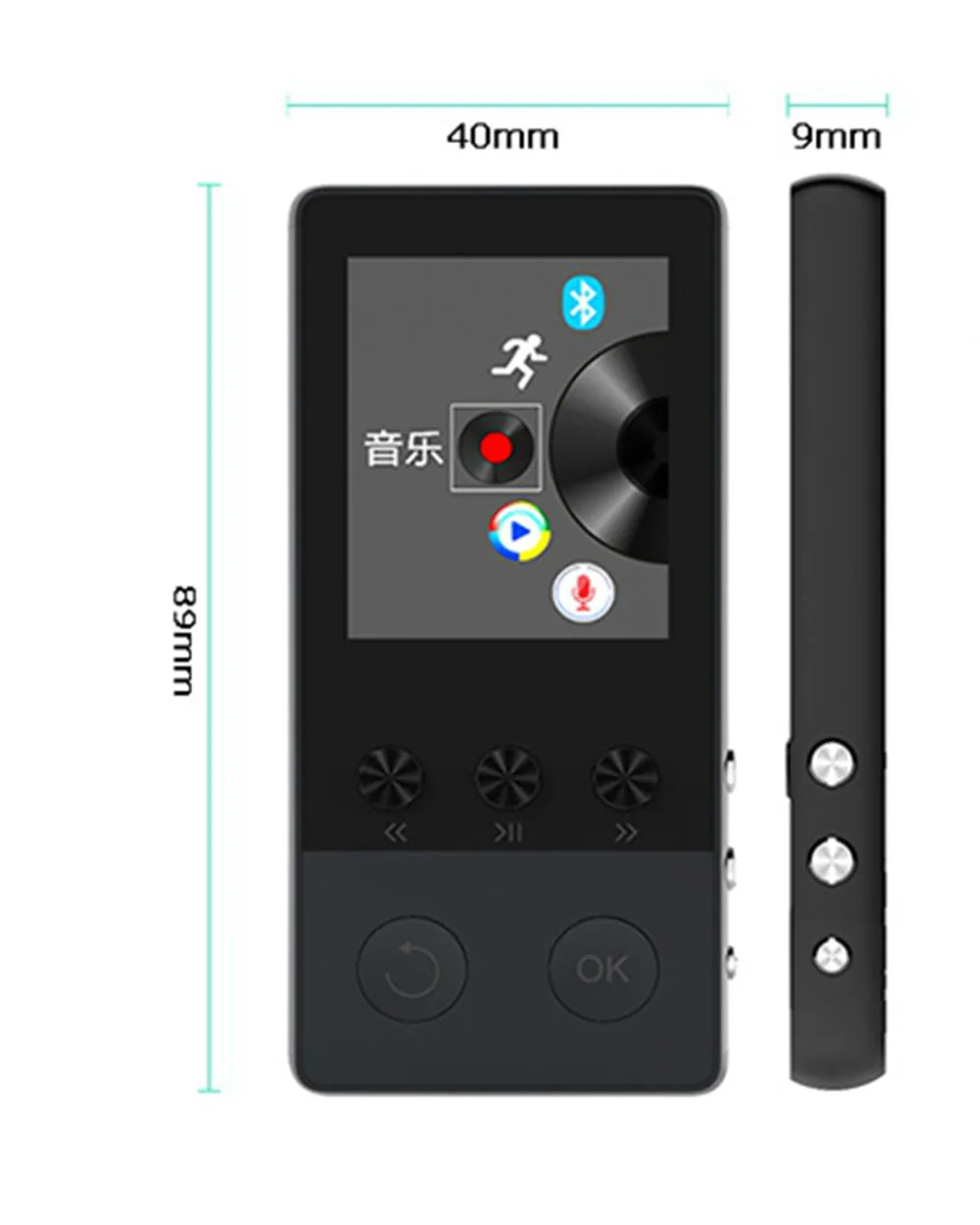 A5 1,8 дюймов Bluetooth MP3/MP4 музыкальный плеер 8 Гб мини Walkman с экраном карты рекордер