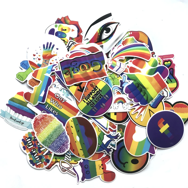 100 Pcs gay Rainbow Color Graffiti Series Stickers For Suitcase Luggage Laptop Skateboard Phone StickersBaby carriage stickers