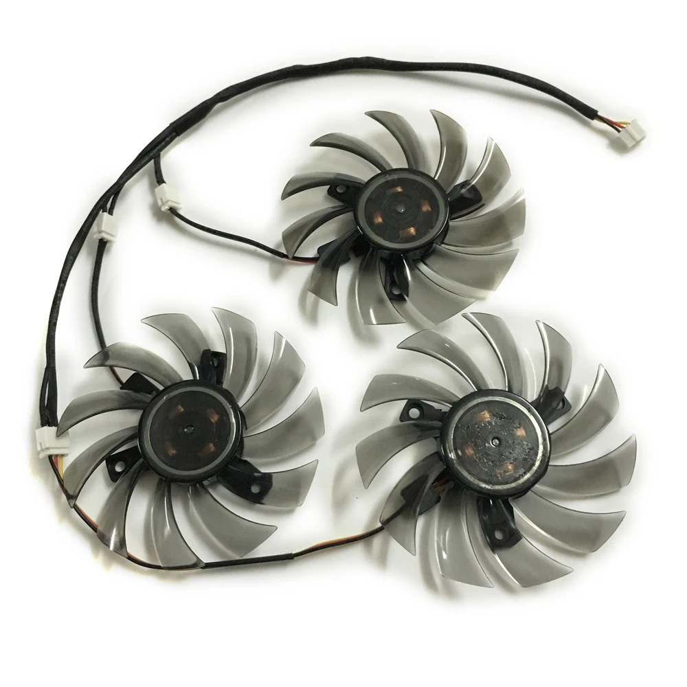 3pcs/set 3pin 75MM PLD08010S12H GTX970 VGA GPU Cooler Fan For Gigabyte