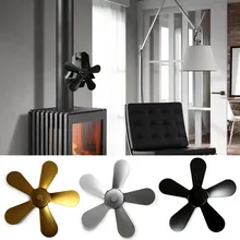 5 Blade Black Fireplace Fan Leaf Heat Powered Wood Stove Wood Burner Fireplace Fan Accessories Home Efficient Heat Distribution