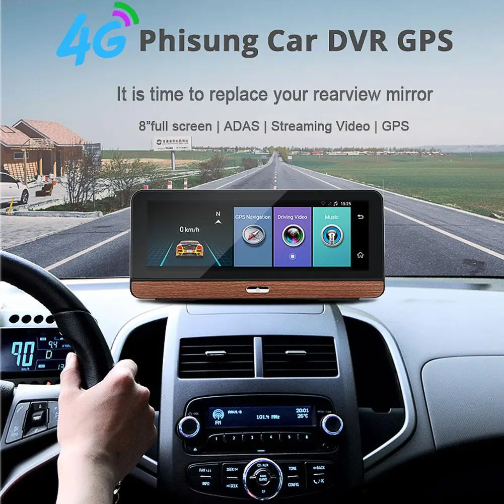Автомобильный GPS навигатор HiMISS 4G 8 дюймовый автомобильный видеорегистратор