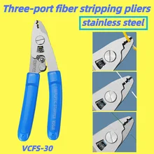 

VCFS-30 Stainless Steel Three-port Fiber Stripping Pliers FTTH Tool Fiber Optic Wire Stripper (Optional Two Ports)
