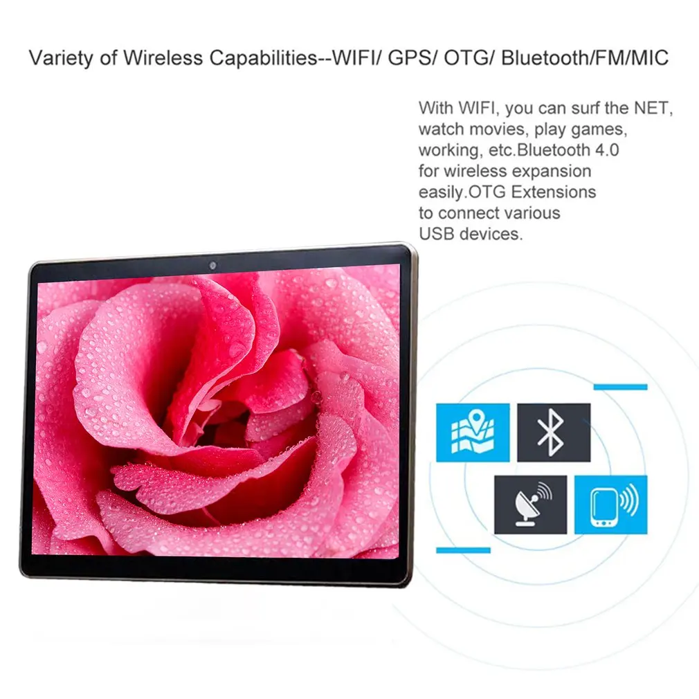  10.1 inch Tablet PC Octa Core 4GB RAM 64GB ROM Dual SIM Cards 3G WCDMA for Android 7.0 GPS Tablet P