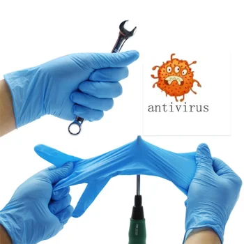 

100Pcs Disposable Black Gloves Household Cleaning Washing Gloves Nitrile Laboratory Nail Art Medical Anti-Static LatexGloves(XL)