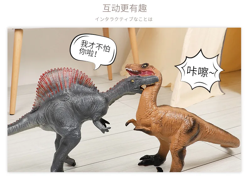 [Wood Forest] Medium Soft Silcone Sound Making Dinosaur Model Toy T-Rex Children Gift 3-6-Year-Old