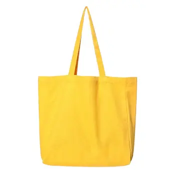 

Reusable Grocery Bag Solid Color Canvas Tote Bag Portable Shopping Handbag