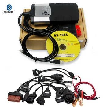 

2020 new vd ds150e cdp with bluetooth and usb 2016R1 OBD2 diagnostic scanner for trucks delphis + 8 wires car