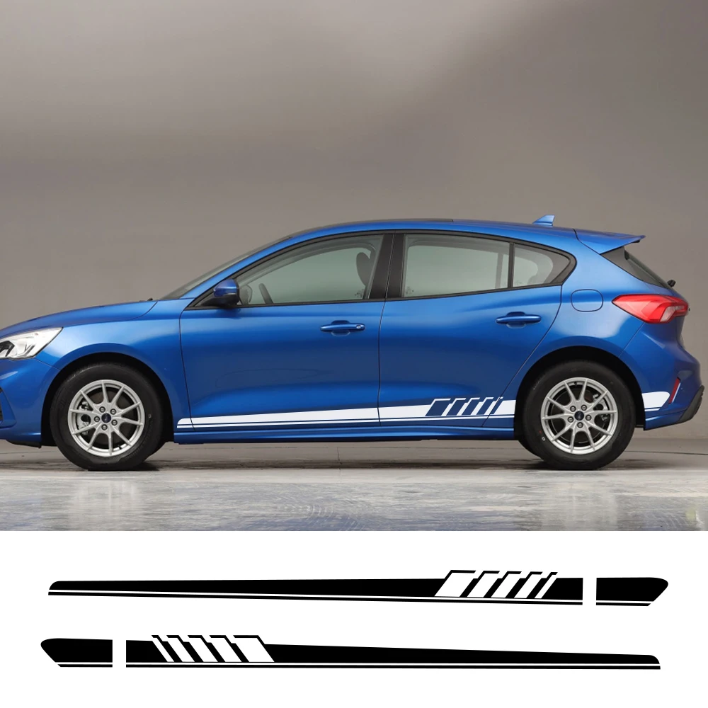 

2Pcs For Ford Focus 2 3 1 MK2 MK3 Fiesta Mondeo Fusion Explorer Escape Shelby Edge Ecosport Kuga Mustang ST Car Side Stripe Stic