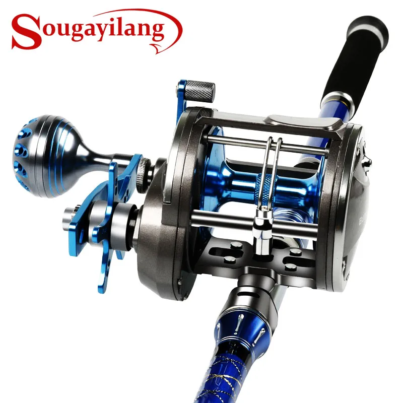 

Sougayilang Trolling Baitcasting Reel Level Wind Full Metal Boat Saltwater Casting Reel -Right Hand