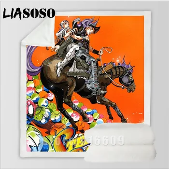 

3D Print JoJo's Bizarre Adventure Anime Plush Sofa Cover Travel Bedding patterned stuffed chair blanket bedspread soft Harajuku