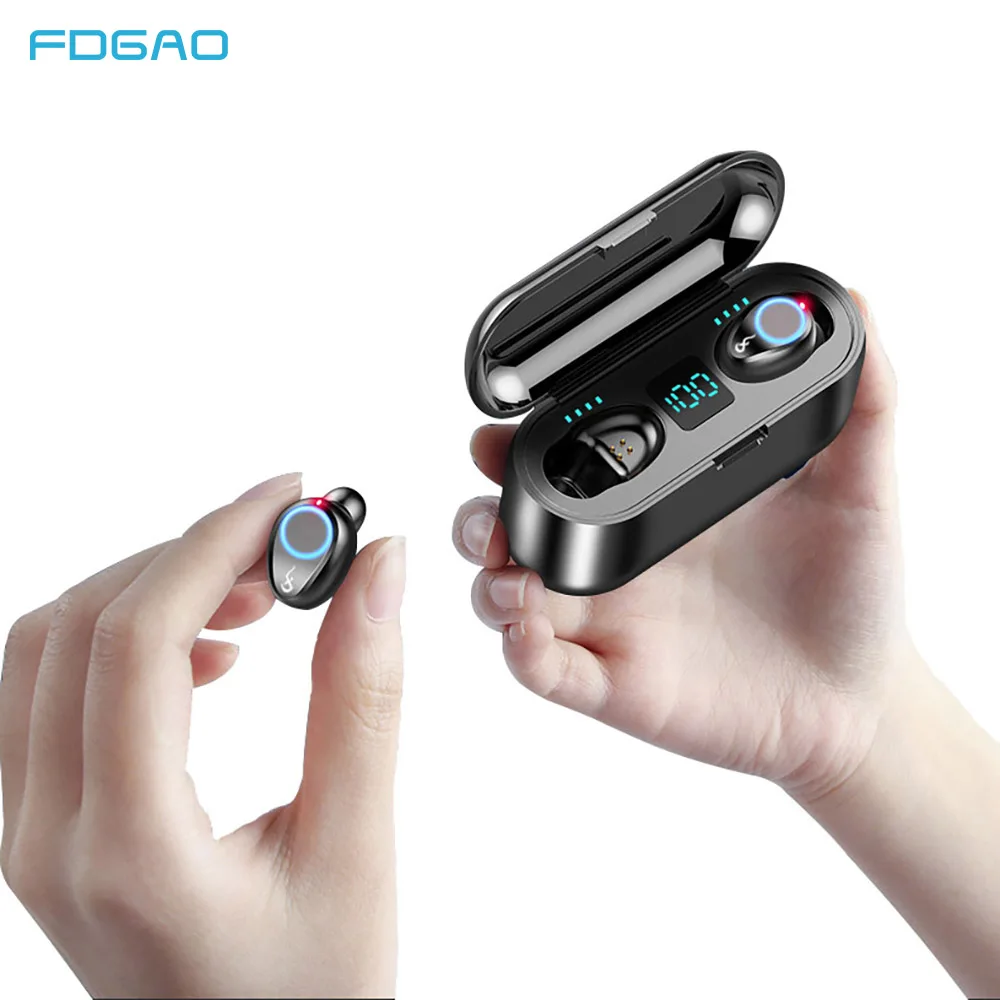 

Wireless Earphone TWS Bluetooth 5.0 Headphones 9D HiFi Stereo Earphones Noise Canceling Headset Waterproof Earbuds LED Power