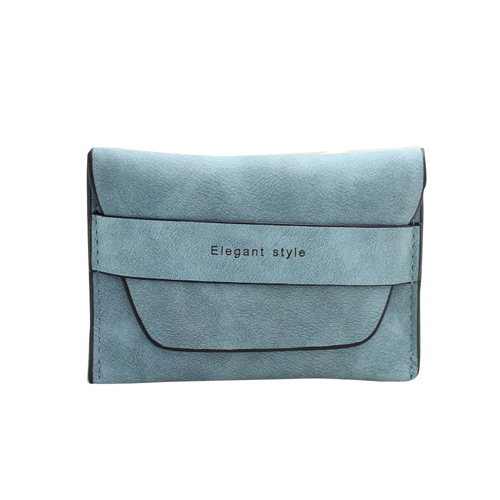 Lady's purse blue elegant Fashion Women Bifold Wallet Clutch Card Holders Purse Short Handbag#4
