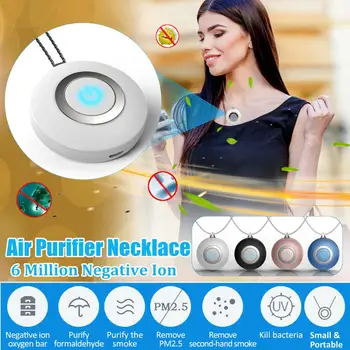 

Wearable Air Purifier Necklace Mini Portable USB Air Cleaner 6 Million Negative Ion Generator Low Noise Air Freshener New Style