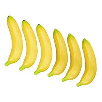 

6pcs Teaching Aids Plastic Display Decor Artificial Fruits Fake Kids Cognitive Banana Fruit DIY Art Crafts Artificial Fruits