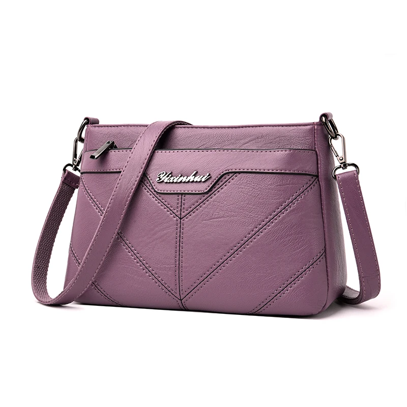 Женская сумка через плечо кожаные сумки через плечо для женщин bolsos mujer de marca famosa женские сумки - Цвет: Purple