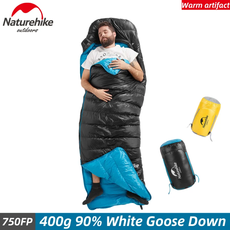 Naturehike CW400 спальный мешок с гусиным пухом конверт тип 750FP зимний теплый домашний