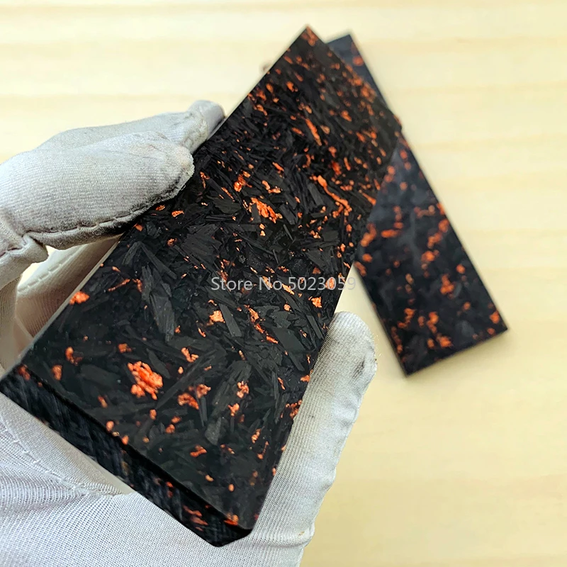 Fibra de Carbono Preto com Resina para Faça Lidar com Material de Cobre Compressão em pó Peças Mármore Você Mesmo Faca Placa Remendo 137x40x4mm 2 cf