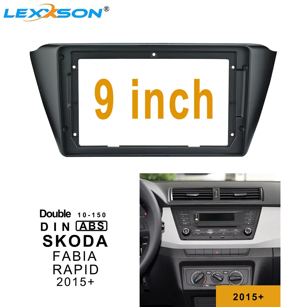 9 дюймовый комплект отделки автомобильной панели для SKODA FABIA RAPID 2015 2019 двойная Din
