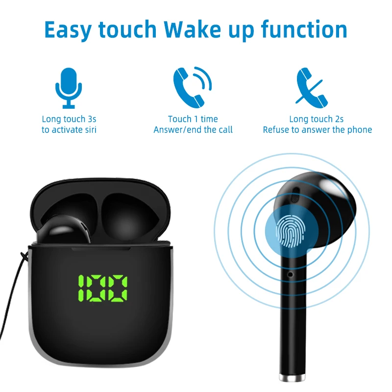 HANTOPER, Bluetooth наушники, TWS 5,0, беспроводные наушники, бинауральные наушники с зарядным устройством, стерео гарнитура для всех телефонов