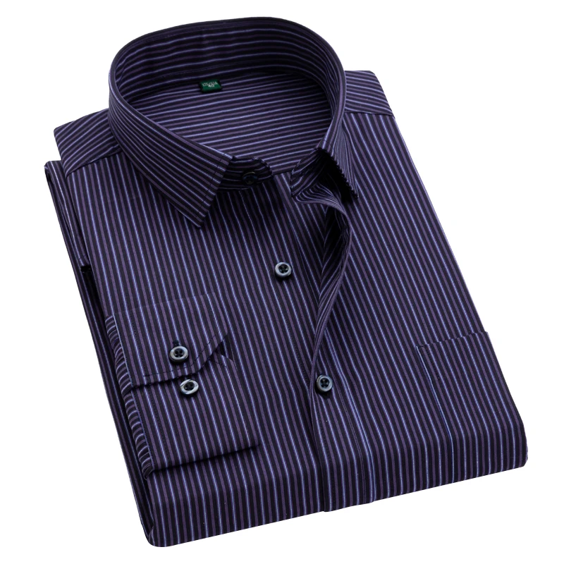 Classical striped men shirts long sleeve square collar easy care business casual striped dress shirts for Man Mens Clothes Classical striped men shirts long sleeve square collar easy care business casual striped dress shirts for Man Mens Clothes