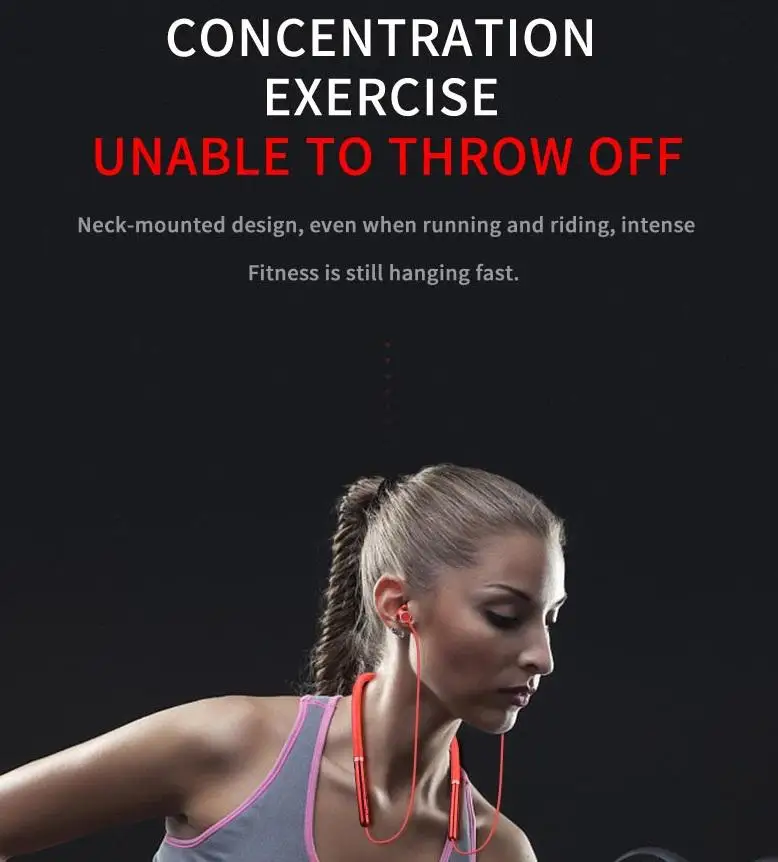 Yiwa Q30 Wireless Headset Bluetooth 5.0 CSR Chip Low Power Stereo Sound Sports Neckband In-ear Earphone