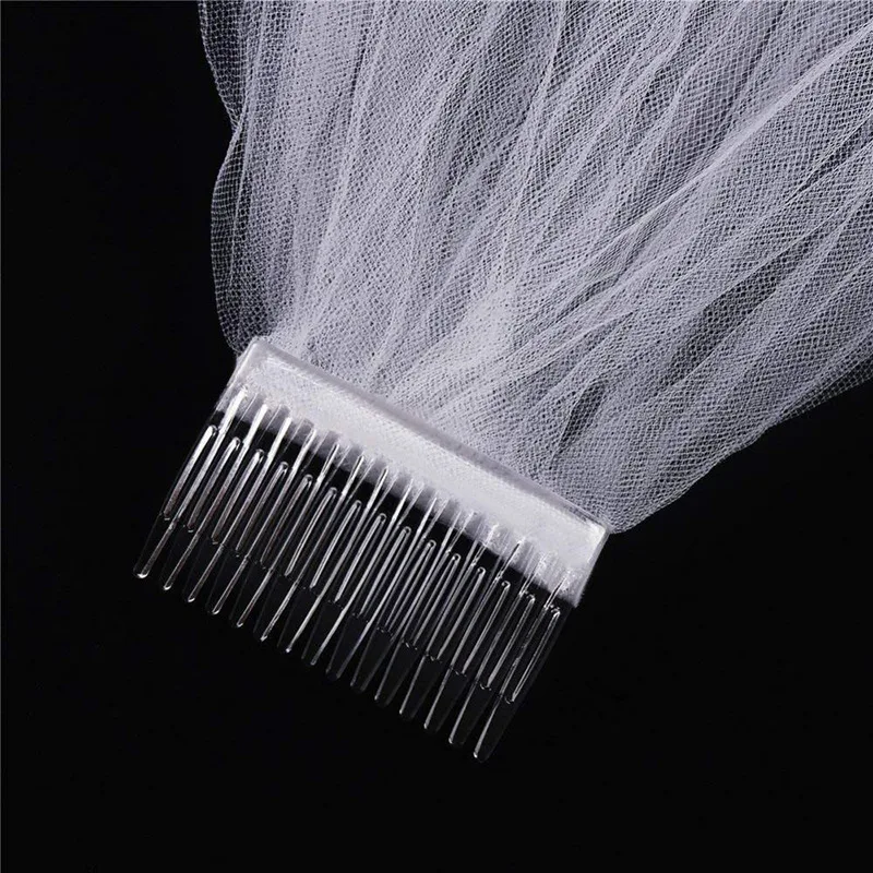 SERMENT Wedding Bridal Veil White Two-Layer Lace White Wedding Tops Women 80cm Shoulder Length Veil Wedding Accessories