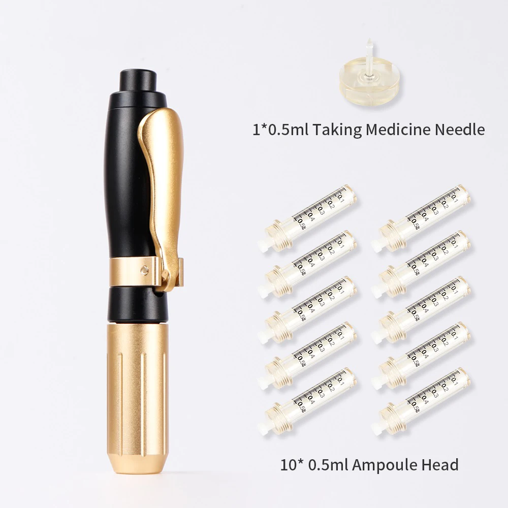 

High Pressure Hyaluronic Acid Pen Wrinkle Removal Anti aging Lifting Lip Atomizer Hyaluronic Injection Gun Skin Care Syringe Kit