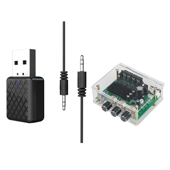 

1Pcs 5.0 Bluetooth o Receiver Transmitter 3.5Mm Aux Jack Stereo & 1Pcs Tpa3116D2 80Wx2 Stereo Amplifier o Board Dc12-24V