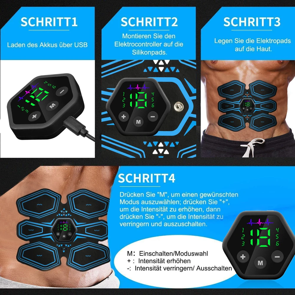 LCD Display Muscle Stimulator EMS Abdominal Hip Trainer Toner USB Abs Fitness Training Home Gym Body Slimming Waist Trainer