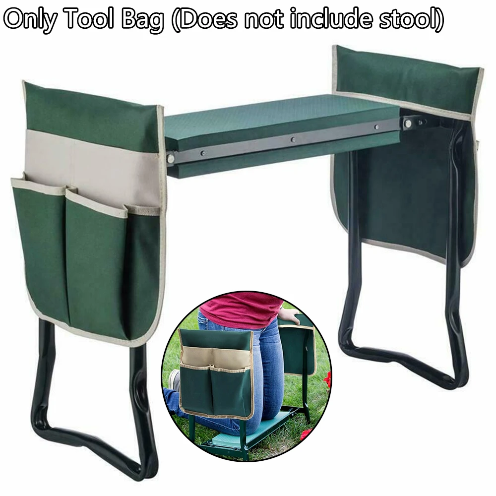 Portable Tool Bag Garden Kneeler Storage Pouch For Kneeling Chair Multi Pocket Toolkit Can Easily Attach To The Garden Kneeler hyper tough tool bag