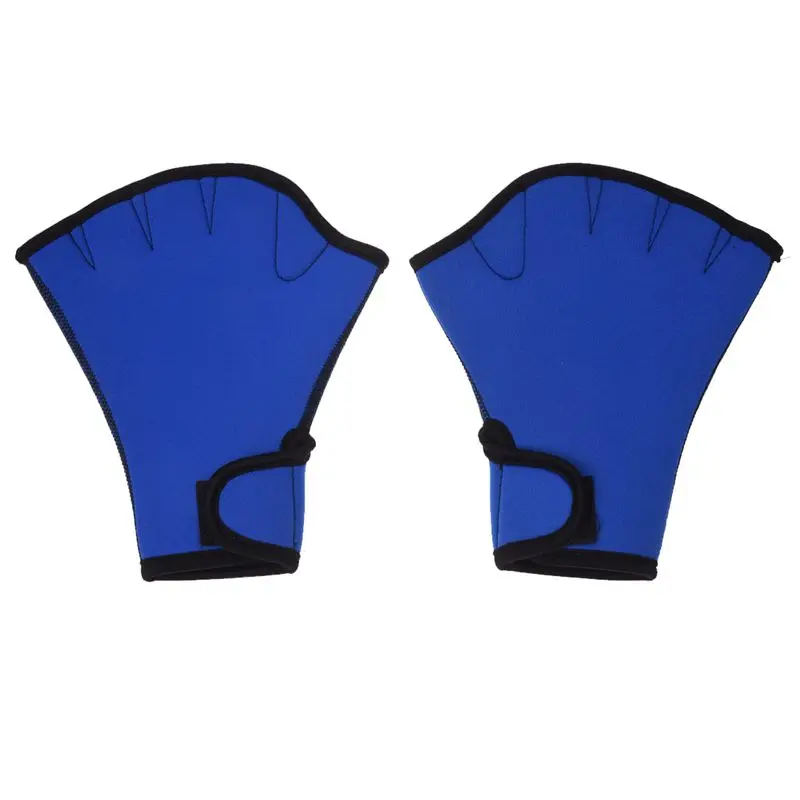 TOP!-Webbed fingers Gloves-Webbed fingers Gloves Without Fingers for Swimming in Swimming pool Training Surfing Blue Black New