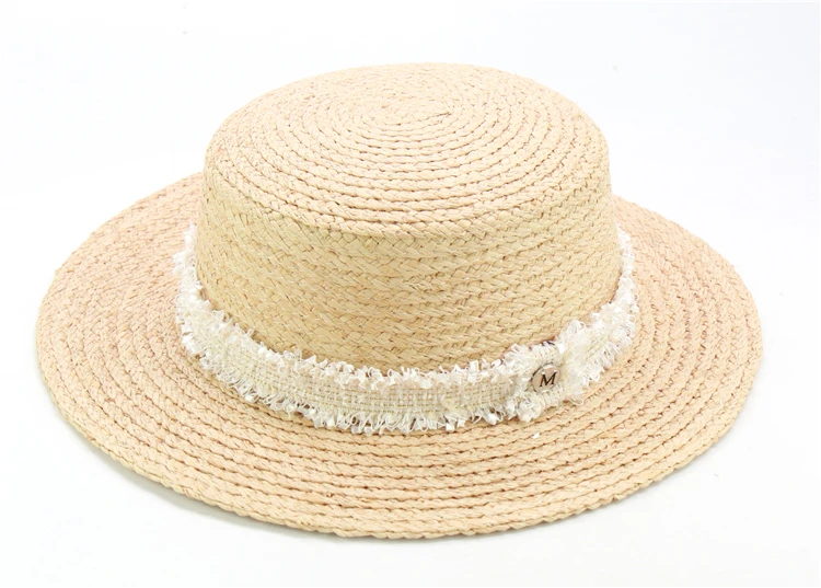 New Fashion Teddy Bear Ribbon Raffia Hat Women Summer Beach Hats Handmade Weave Soft Straw Hat Female Travel Caps Wholesale