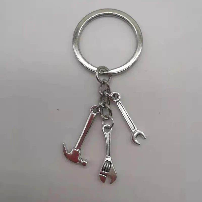 Silver-2 Новинка, если папа не может это исправить, ни один не может DIY инструмент гаечный ключ, правило, модель молотка, брелок для ключей, брелок для ключей, подарок - Цвет: Silver-2
