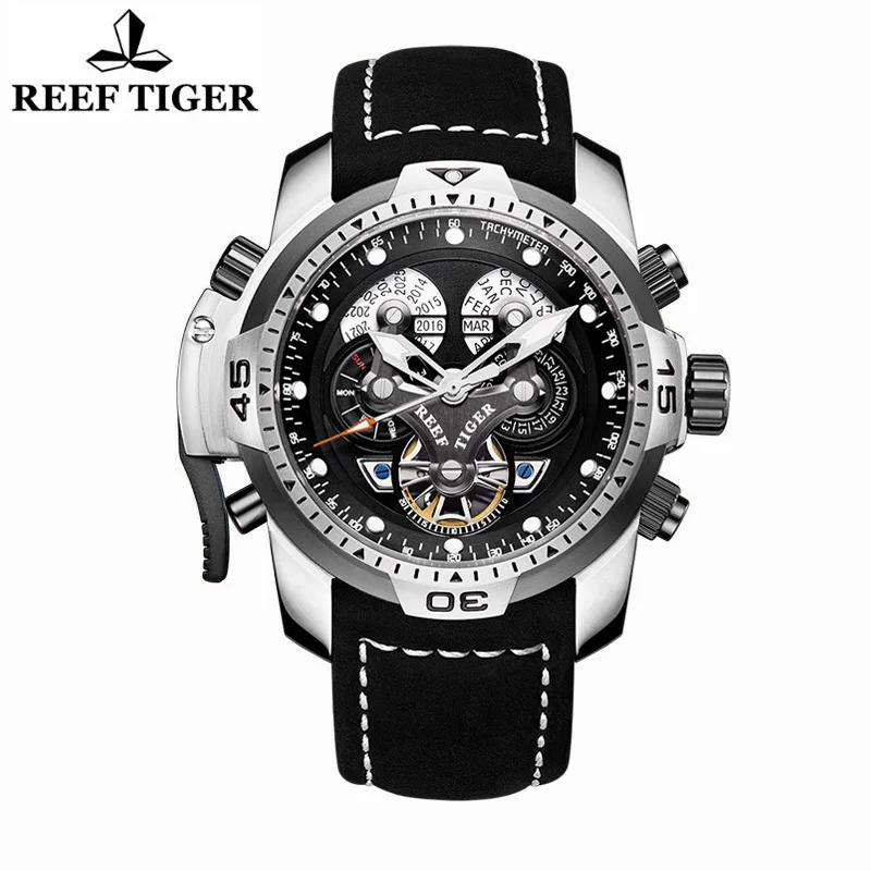 Риф Тигр/RT Original Для мужчин спортивные военные Автоматические наручные часы Tourbillon