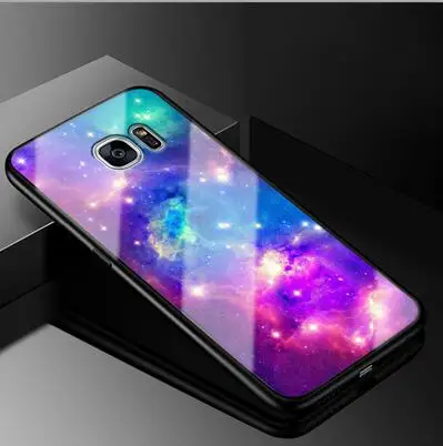 A7 Чехол для samsung Galaxy S7 Edge из закаленного стекла с рисунком из мягкого силикона с узором Чехлы для samsung Galaxy S 7 Edge задняя крышка - Цвет: A7