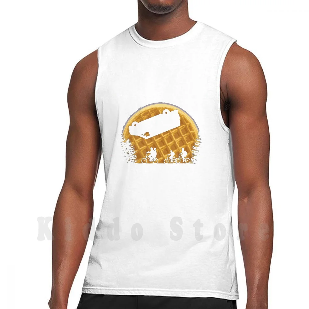 thumbnail image 1 of Camiseta sin mangas Stranger Moon Chaleco 100 % algodón Años 80 Moon Waffles Netflix Hawkins Upside Down Eleven Demogorgon Things Años 80, 1 of 5