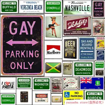 

Tin Sign Gay Parking Only Metal Signs Metal Painting Tin Sign Wall Decor Board Retro Pub & Bar Tin Poster