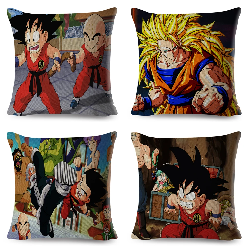 Классический Аниме Dragon Ball логотип Наволочка для дивана мультяшное украшение для дома Сон Гоку льняная наволочка 45*45 см наволочка