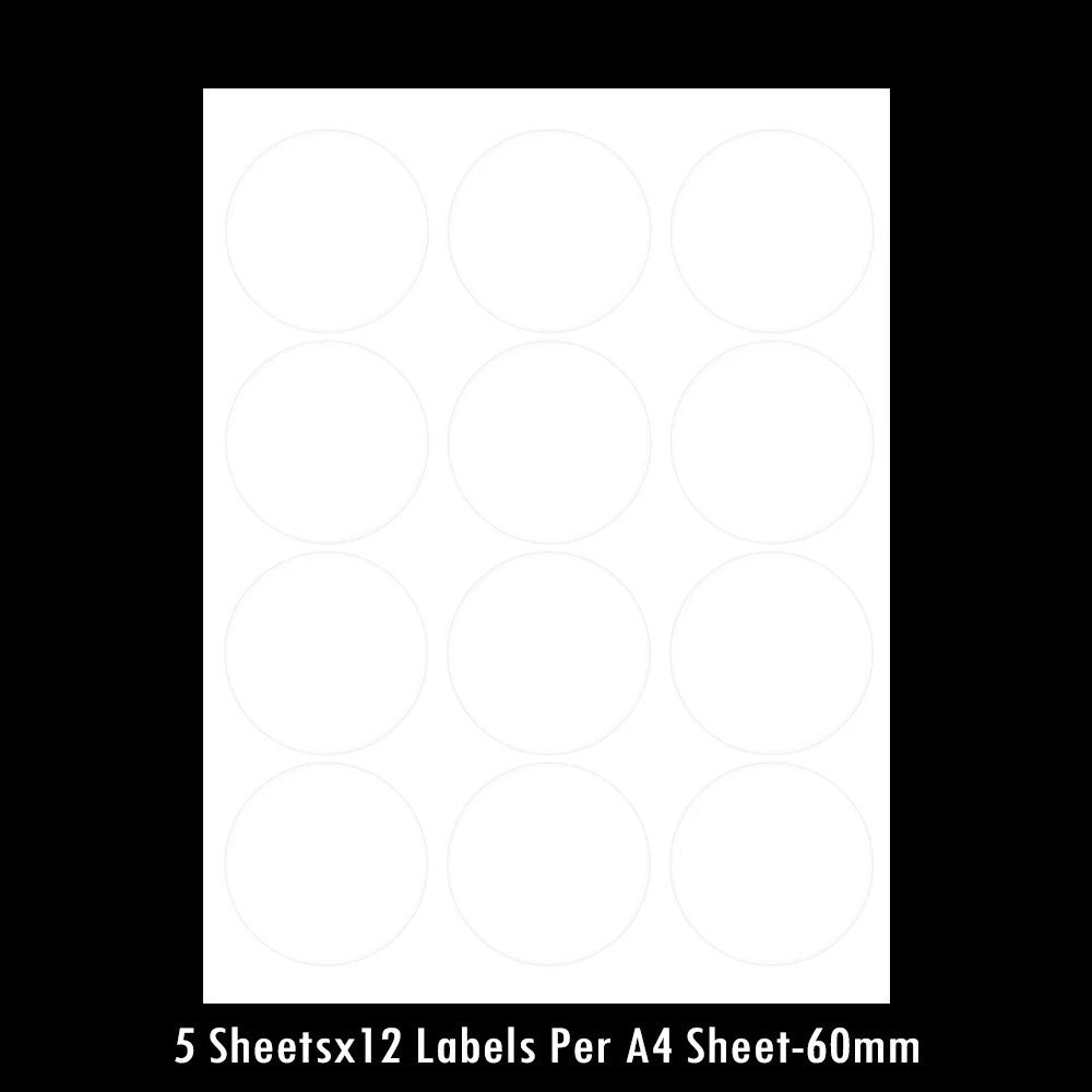 5 листов круговой A4 лазерный или струйный принтер этикетки круг посылка этикетка круглая самоклеящаяся белая бирка канцелярские товары - Цвет: 12 Labels Per Sheet