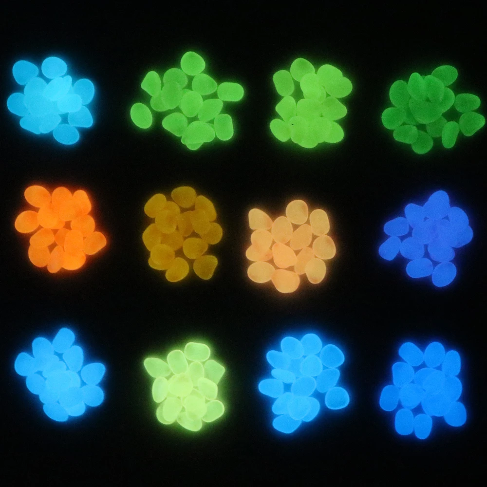 Colorful Glow in The Dark Pebbles Indoor Outdoor Garden Stones For Decoration