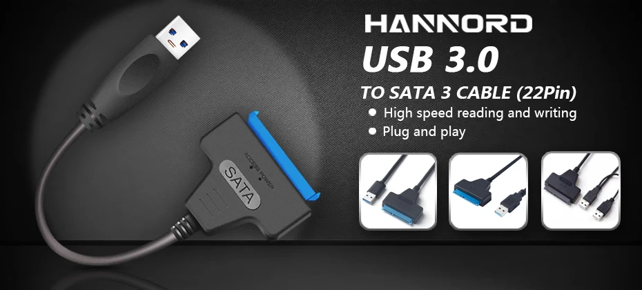 Hannord 2,5 дюймов HDD чехол USB 3,0 адаптер HDD USB чехол портативный внешний жесткий диск Корпус SATA 3 для SSD Поддержка 2 ТБ UASP