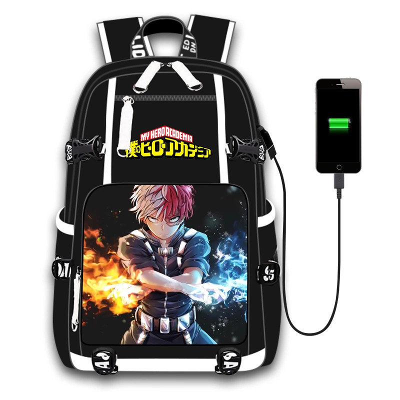 アニメ私のヒーロー学界usbポートバックパックバッグスクールブック学生屋外ショルダーバッグキャンバスブックバッグリュックコスプレ バックパック Aliexpress