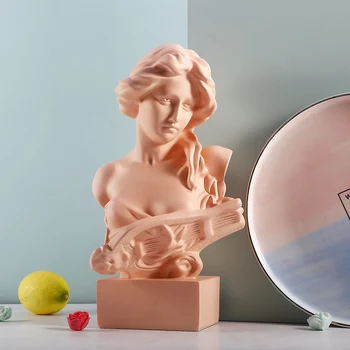 

45CM NORDIC PIANO GIRL MORPHEUS GODDESS BUST ART SCULPTURE RESIN CRAFTS DECORATIONS FOR HOME GYPSUM STATUE ART MATERIAL R4083