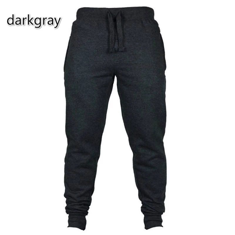 dark gray Осень, одноцветные повседневные брюки, мужские спортивные брюки для бега, самосовершенствование, одежда для мужчин - Цвет: dark gray