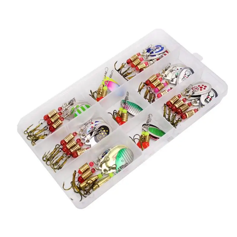 Прочные рыболовные приманки многофункциональные 30x Спиннер рыболовные приманки металлические блесток воблеры и крутящиеся приманки Hart приманки с коробкой