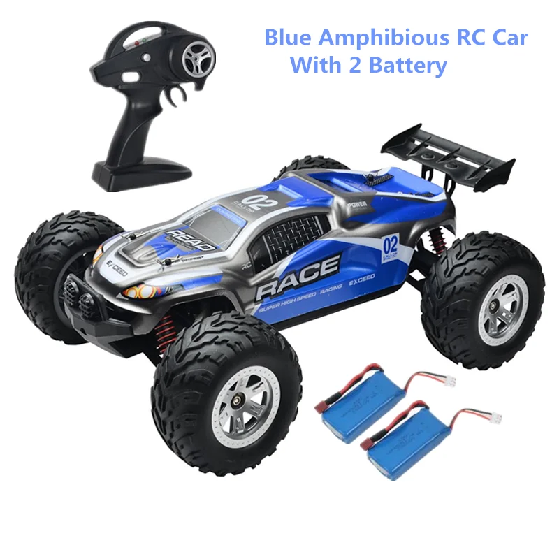 1:12 RC Дрифт гоночный высокоскоростной амфибия RC автомобиль 4WD высокопроизводительный Багги IP4 водонепроницаемый максимальная скорость 40 км/ч большая шина RC автомобиль - Цвет: Blue car 2 battery